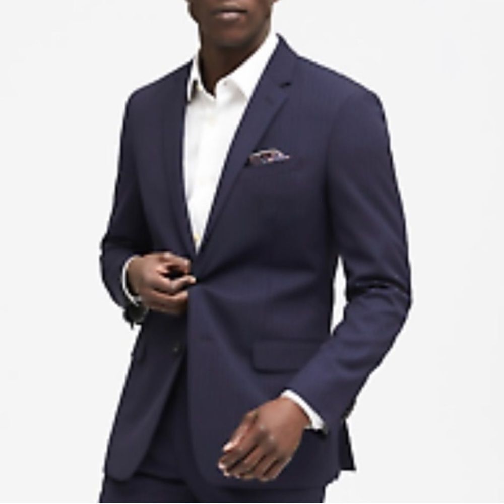 Banana Republic 38S Blazer Sport Coat Check Blue C39